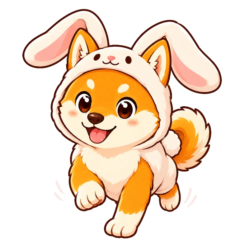 ウサギになった柴犬のイラスト