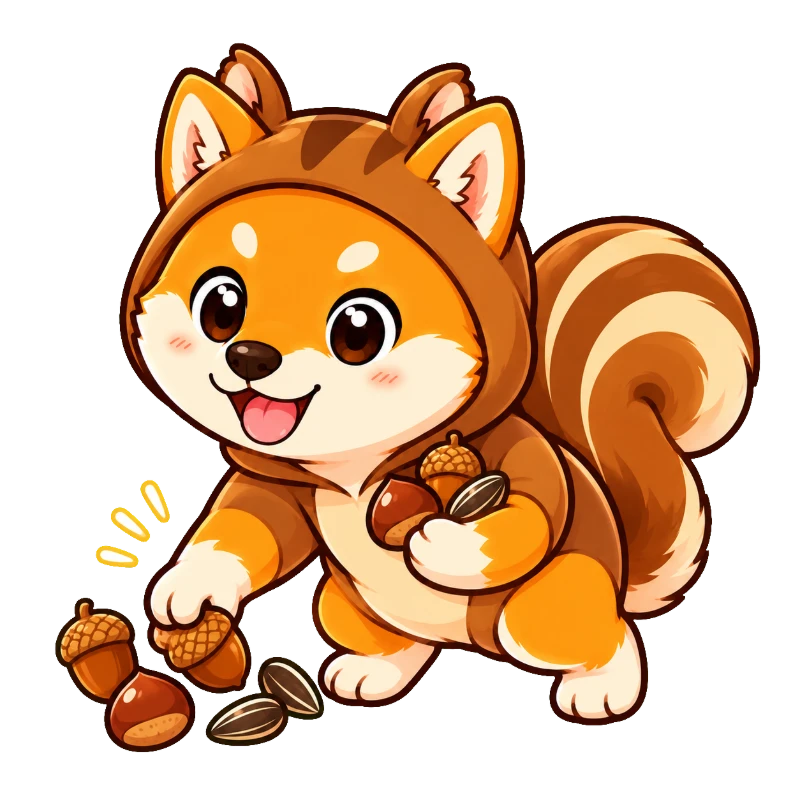 リスになった柴犬のイラスト